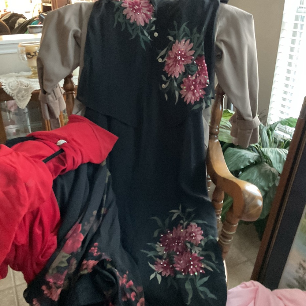 Signature by Robbie Bee Black Sheath Dress with Short sheer Sleeves
